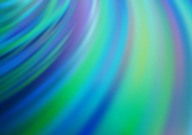 Mavi tondaki kıvrımlı ışık ışınları vektörün parlak arkaplanı bulanıklaştırdı. Gradyan ile modern illüstrasyon şablonu