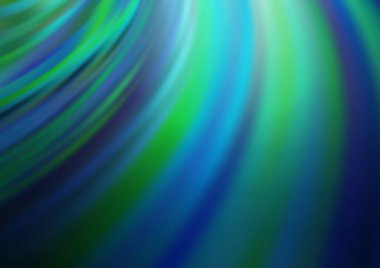 Mavi tondaki kıvrımlı ışık ışınları vektörün parlak arkaplanı bulanıklaştırdı. Gradyan ile modern illüstrasyon şablonu