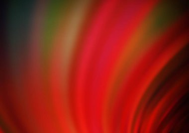 Kırmızı tonlardaki kıvrımlı ışık ışınları vektörün parlak arkaplanı bulanıklaştırdı. Eğilimli modern illüstrasyon