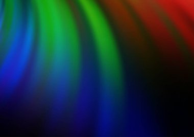 Karanlık tonlardaki kıvrımlı ışık ışınları vektörleri soyut parlak arkaplanı bulanıklaştırdı. Eğilimli modern illüstrasyon