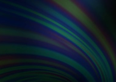 Karanlık tonlardaki kıvrımlı ışık ışınları vektörleri soyut parlak arkaplanı bulanıklaştırdı. Eğilimli modern illüstrasyon