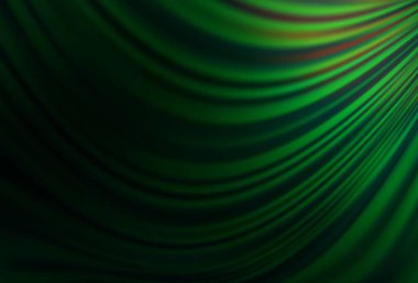 Lav şekilli koyu yeşil vektör deseni. Bulanık geometrik örnek ve eğimli kabarcıklar. Arkaplanlar için desenli dalga deseni.