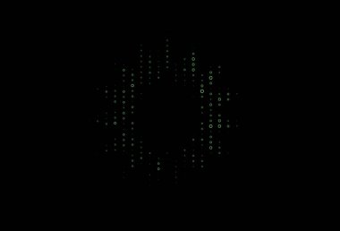 Altıgen şeklinde koyu yeşil vektör şablonu. Renkli altıgenli bir resim seti. Reklamlar, broşürler için desen.