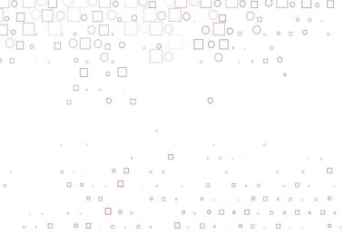 Lekeli açık mor vektör şablonu, dikdörtgenler. Renkli daireleri, dikdörtgenleri olan soyut çizimler. Posterler, afişler için tasarım.