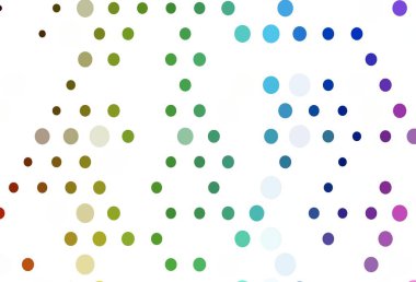 Açık renkli, noktalı gökkuşağı vektör arkaplanı. Bulanık dekoratif tasarım baloncuklu soyut tarzda. Marka kitabın için tamamen yeni bir şablon.