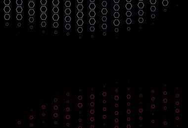 Altıgenli koyu mor vektör arkaplan. Renkli altıgenli soyut illüstrasyon. Web sitesi afişi ve afişi için yeni tasarım.