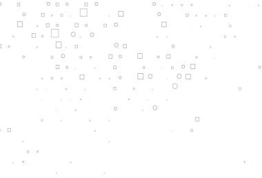 Light Silver, gri vektör arka plan daireler, dikdörtgenler. Soyut tarzda dekoratif tasarım, daireler, dikdörtgenler. Marka kitabınız için şablon.