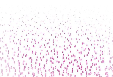 Bankacılık sembollü açık pembe vektör düzeni. Para sembollü modern soyut illüstrasyon. Ekonomi ve zenginlik reklamınız için akıllıca bir tasarım..