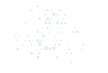 Lekeli açık yeşil vektör şablonu, dikdörtgenler. Daireleri olan renkli bir eğim, soyut arkaplanda dikdörtgenler. Suyun deseni, yağmur damlaları.