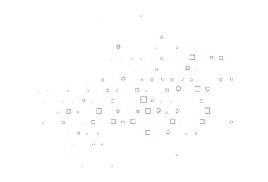 Dairesel ve dikdörtgenli açık mor vektör arkaplan. Renkli daireleri, dikdörtgenleri olan soyut çizimler. Güzel web siteleri için desen.