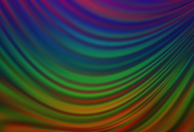 Koyu renkli, eğri daireli Gökkuşağı vektör arkaplanı. Çağdaş gradyan soyut çizgileri olan çizimler. İş tasarımınız için tamamen yeni bir şablon.