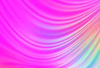 Lav şekilli açık pembe vektör şablonu. Değişken çizgileri olan renkli soyut çizimler. İş tasarımınız için şablon.