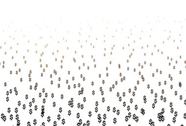 Dolarlı koyu turuncu vektör deseni. Para sembollü modern soyut illüstrasyon. Piyasa reklamları, krediler için şablon.