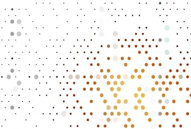 Dairesel hafif turuncu vektör şablonu. Parlak renkli soyut çemberlerin olduğu bir resim. Suyun deseni, yağmur damlaları.