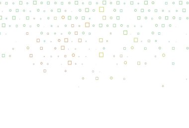 Açık yeşil, diskleri ve dikdörtgenleri olan kırmızı vektör dokusu. Küplerle, dairelerle soyut çizimler. Marka kitabın için tamamen yeni bir şablon.