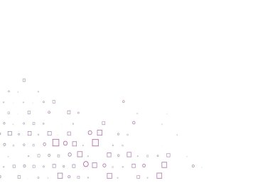 Küreler ve karelerle açık pembe vektör deseni. Soyut tarzda dekoratif tasarım, daireler, dikdörtgenler. İş reklamları için tasarım.