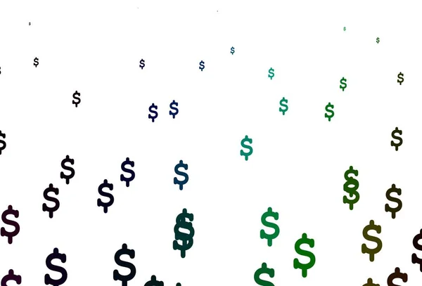 ダークマルチカラー ドルでレインボーベクトルパターン 白いテンプレート上の米ドル記号のイラスト ローンの広告のためのテンプレート — ストックベクタ