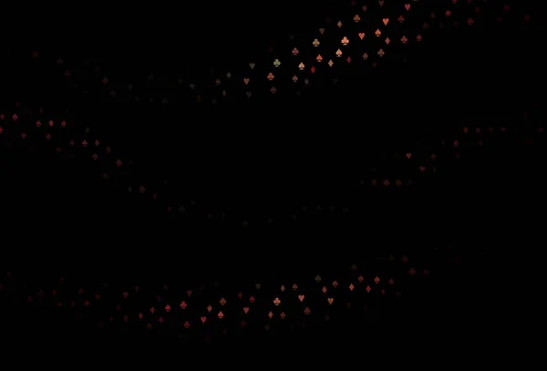 Темно Красная Векторная Компоновка Элементами Карт Цветная Иллюстрация Червями Лопатами — стоковый вектор