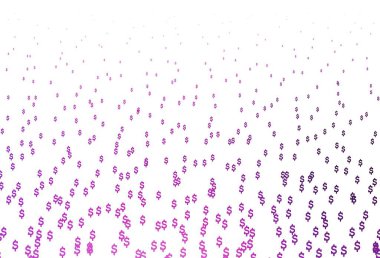 Açık Pembe, Dolarlı Mavi vektör arkaplan. Beyaz şablona USD işaretleri iliştirilmiş. Kalıp, reklam, broşür ve banka broşürleri için kullanılabilir.