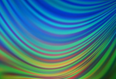 Açık mavi, eğri kurdeleli yeşil vektör şablonu. Bulanık geometrik örnek ve eğimli kabarcıklar. İş tasarımınız için mermer biçimi.