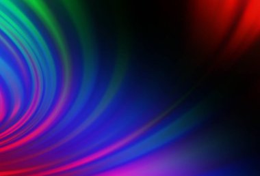 Koyu renk, lav şekilli Gökkuşağı vektör deseni. Eğilimli zarif, parlak bir çizim. İş tasarımınız için şablon.