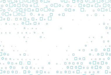 Işık Mavisi vektör kapağı dairelerle, küplerle. Soyut tarzda dekoratif tasarım, daireler, dikdörtgenler. Güzel web siteleri için desen.