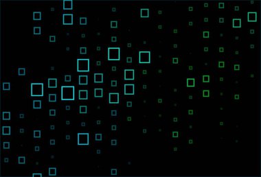 Koyu mavi, çizgileri ve dikdörtgenleri olan yeşil vektör düzeni. Dikdörtgenleri ve kareleri olan güzel bir çizim. İniş sayfası için modern şablon.