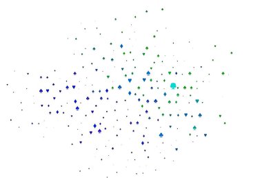 Açık Çoklu Renk, Gökkuşağı vektör düzeni ve kart elemanları. Renkli resimler, kalpler, maça, sinek, elmas. Poker oyunları ve etkinlikler broşürleri için desen.