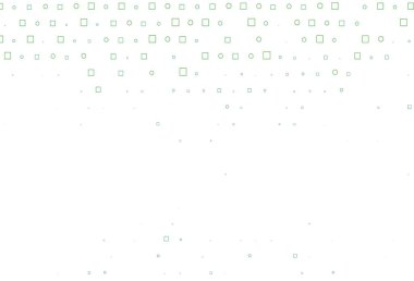 Disklerle, dikdörtgenlerle açık yeşil vektör dokusu. Parlak, soyut çemberler ve küpler çizilmiş bir resim. Marka kitabın için tamamen yeni bir şablon.