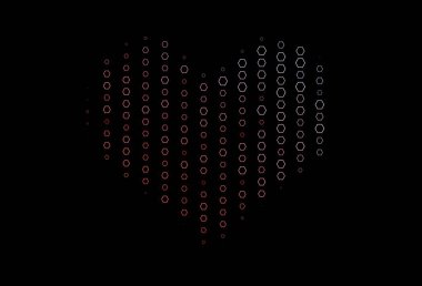 Koyu mavi, altıgen kümeli kırmızı vektör örtüsü. Renkli altıgenli soyut illüstrasyon. Web sitesi afişi ve afişi için yeni tasarım.