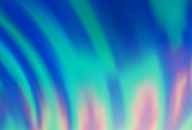 Bükülmüş kurdeleli hafif BLUE vektör arka planı. Belirsiz, soyut ve gradyan bir çizim. Markan için yeni kompozisyon.