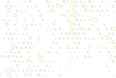 Lekeli açık yeşil vektör şablonu, dikdörtgenler. Renkli daireleri, dikdörtgenleri olan soyut çizimler. Suyun deseni, yağmur damlaları.