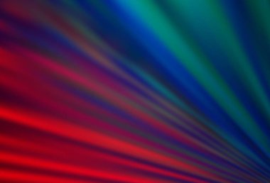 Koyu mavi, dar çizgileri olan kırmızı vektör deseni. Soyut şablondaki çizgilerle dekoratif parlak çizimler. Reklamınız, posteriniz, afişiniz için en iyi tasarım.