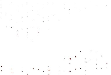 Açık kırmızı vektör, kumar sembolleriyle kaplı. Kalplerin, maça, sinek ve elmasların bulanık dekoratif tasarımı. Poker oyunları ve etkinlikler broşürleri için desen.