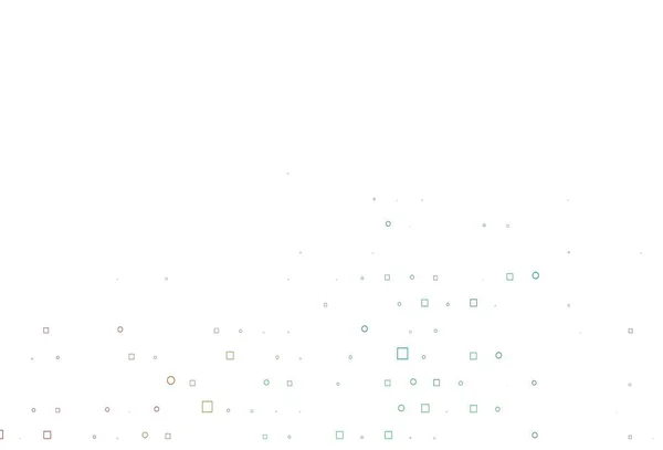 Světlý Vícebarevný Duhový Vektorový Kryt Kruhy Kostkami Abstraktní Ilustrace Barevnými — Stockový vektor