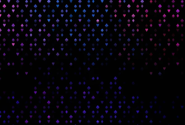 Bleu Foncé Modèle Vectoriel Rouge Avec Des Symboles Poker Illustration — Image vectorielle