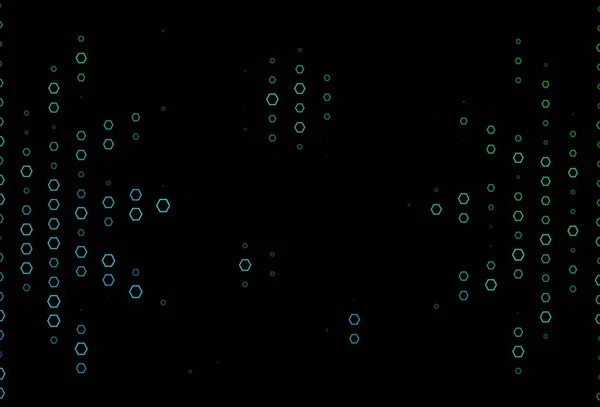 Tmavě Modrý Zelený Vektorový Vzor Barevnými Šestiúhelníky Ilustrace Abstraktních Šestiúhelníků — Stockový vektor