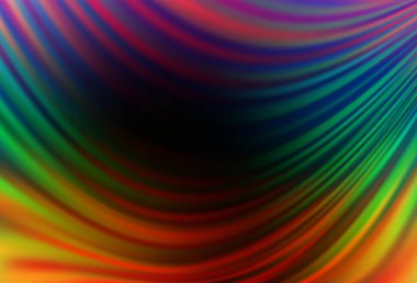 Koyu renkli, eğri daireli Gökkuşağı vektör deseni. Yarım ton mermer tarzında, gradyanı olan yaratıcı illüstrasyon. İş tasarımınız için tamamen yeni bir şablon.