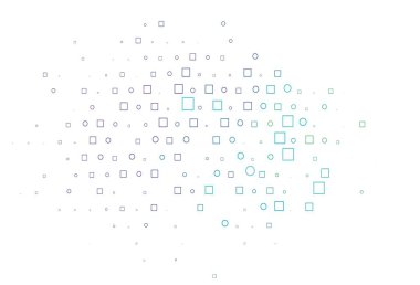 Aydınlık Çokrenkli, Gökkuşağı vektör kaplamalı daireler, küpler. Soyut tarzda dekoratif tasarım, daireler, dikdörtgenler. İş reklamları için tasarım.