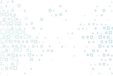 Işık Mavisi vektör kapağı dairelerle, küplerle. Küplerle, dairelerle soyut çizimler. Güzel web siteleri için desen.