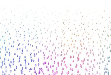 Açık Çokrenkli, bankacılık sembollü Gökkuşağı vektör düzeni. Beyaz şablona USD işaretleri iliştirilmiş. Bu model finansal ve yatırım web siteleri için kullanılabilir.