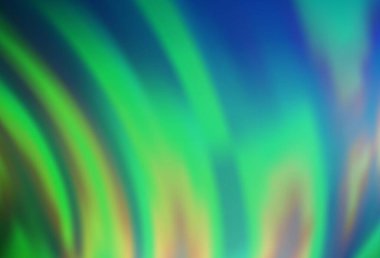 Açık mavi, eğri daireli yeşil vektör arkaplan. Mermer biçiminde ve gradyanlı geometrik illüstrasyon. İşiniz için en iyi bulanık tasarım..