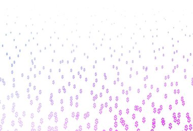 Açık Pembe, dolar ile mavi vektör şablonu. Beyaz şablona USD işaretleri iliştirilmiş. Kalıp, reklam, broşür ve banka broşürleri için kullanılabilir.