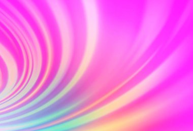 Lav şekilli açık pembe vektör şablonu. Bulanık çizgiler ve dairelerden oluşan parlak çizimler. Marka kitabı için zarif desen.