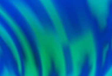 Açık mavi, eğri daireli yeşil vektör deseni. Alnında çizgiler olan soyut bir çizim. Marka kitabı için zarif desen.