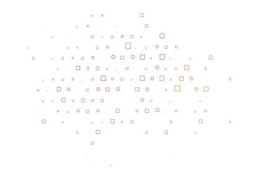 Açık pembe, sarı vektör kaplamalı daireler, küpler. Daireleri olan renkli bir illüstrasyon, doğa tarzında kareler. Marka kitabınız için şablon.