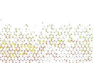 Aydınlık Çokrenkli, izole harflerle Gökkuşağı vektör şablonu. Soyut şablon üzerinde ABC sembolleriyle parlayan illüstrasyon. Kalıp okul ve dil bilgisi siteleri için kullanılabilir.