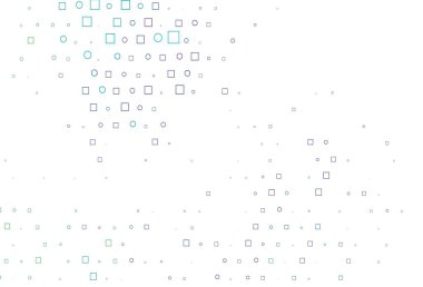 Aydınlık Çokrenkli, gökkuşağı vektör düzeni daire benekli, küplü. Soyut tarzda dekoratif tasarım, daireler, dikdörtgenler. Marka kitabınız için şablon.