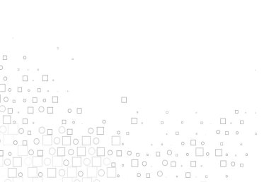 Light Silver, gri vektör kaplamalı daireler, küpler. Renkli daireler, dikdörtgenler ile soyut arkaplan. İş reklamları için tasarım.