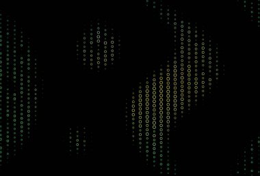 Koyu yeşil, altıgen şekilli sarı vektör düzeni. Soyut arkaplanda renkli altıgenler. Duvar kağıtlarının dokusu için desen.